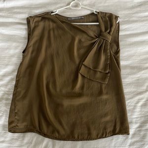 Zara basic gold bow top